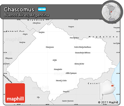 Silver Style Simple Map of Chascomus