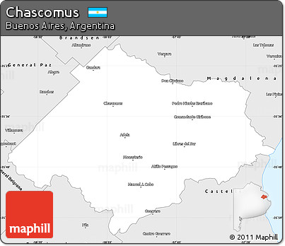 Silver Style Simple Map of Chascomus