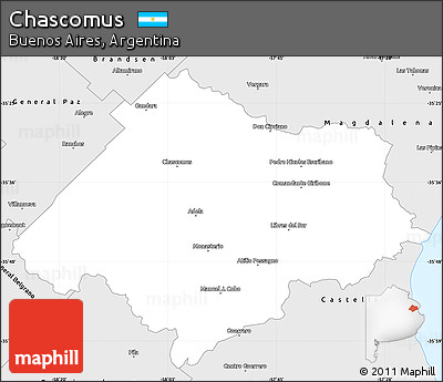 Silver Style Simple Map of Chascomus