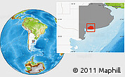 Physical Location Map of Coronel Dorrego, highlighted country, highlighted parent region