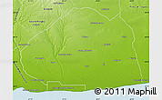 Physical Map of Coronel Dorrego