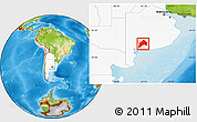 Physical Location Map of Coronel Pringles, highlighted country