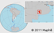 Gray Location Map of Coronel Suarez