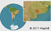 Satellite Location Map of Coronel Suarez
