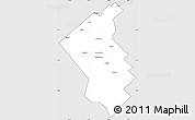 Silver Style Simple Map of Coronel Suarez, cropped outside