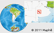 Physical Location Map of Daireaux, highlighted country