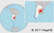 Gray Location Map of Buenos Aires, highlighted country, within the entire country