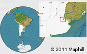 Satellite Location Map of Merlo, highlighted country