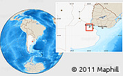 Shaded Relief Location Map of Merlo, highlighted country