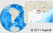 Shaded Relief Location Map of Merlo, highlighted parent region