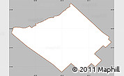 Gray Simple Map of Merlo, cropped outside