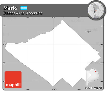 Gray Simple Map of Merlo