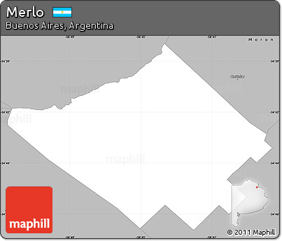 Gray Simple Map of Merlo