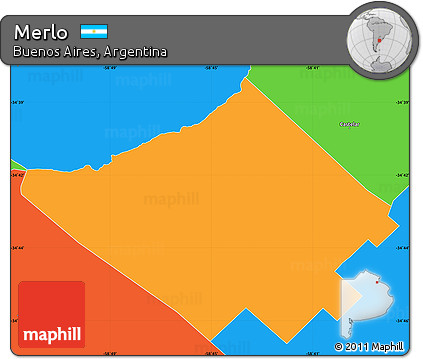 Political Simple Map of Merlo
