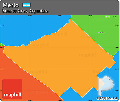 Political Simple Map of Merlo