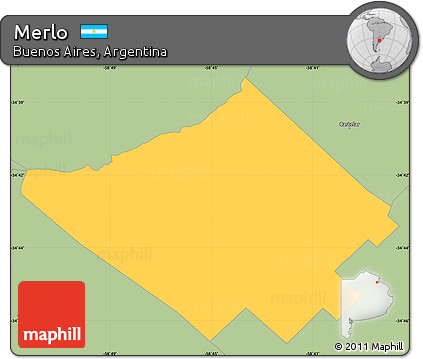 Savanna Style Simple Map of Merlo