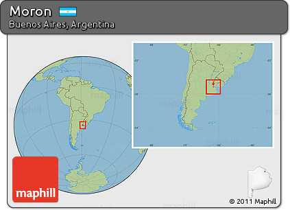 Savanna Style Location Map of Moron, within the entire country