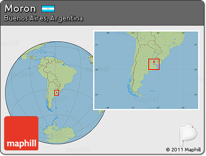 Savanna Style Location Map of Moron, within the entire country
