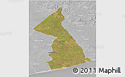 Satellite 3D Map of Necochea, lighten, desaturated
