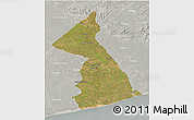 Satellite 3D Map of Necochea, lighten, semi-desaturated