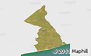 Satellite 3D Map of Necochea, single color outside