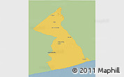 Savanna Style 3D Map of Necochea, single color outside