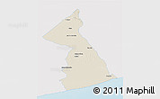 Shaded Relief 3D Map of Necochea, single color outside