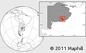 Blank Location Map of Necochea, highlighted country, highlighted parent region