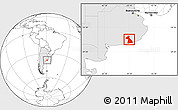 Blank Location Map of Necochea, highlighted country