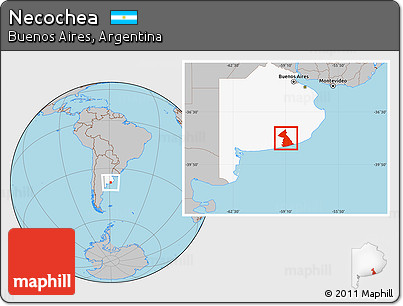 Gray Location Map of Necochea, highlighted parent region