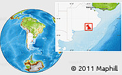 Physical Location Map of Necochea, highlighted country