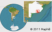 Satellite Location Map of Necochea, highlighted parent region
