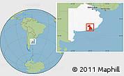 Savanna Style Location Map of Necochea, highlighted parent region