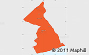 Political Simple Map of Necochea, single color outside