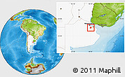 Physical Location Map of San Vicente, highlighted country