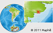 Physical Location Map of Tres Arroyos