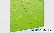 Physical Map of Tres Arroyos