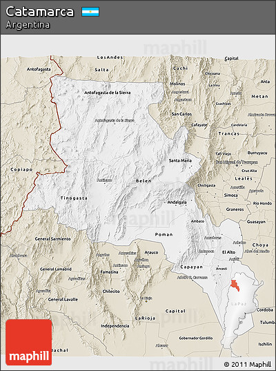 Classic Style 3D Map of Catamarca