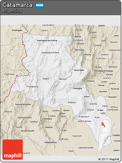 Classic Style 3D Map of Catamarca