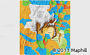 Physical 3D Map of Catamarca, political outside