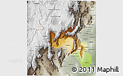 Physical 3D Map of Catamarca, semi-desaturated