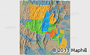 Political 3D Map of Catamarca, semi-desaturated