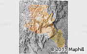 Satellite 3D Map of Catamarca, desaturated