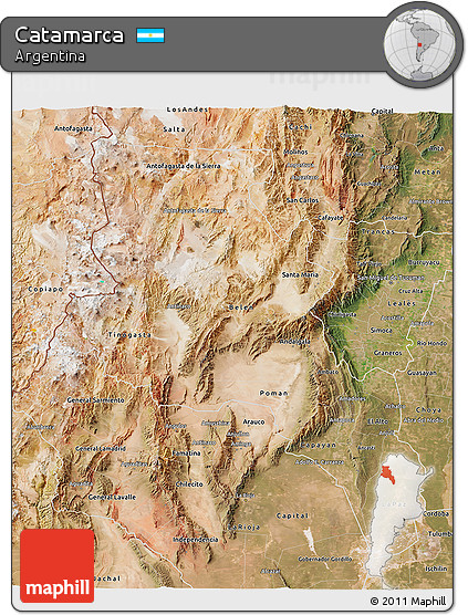 Satellite 3D Map of Catamarca