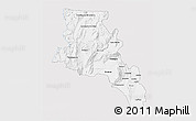 Silver Style 3D Map of Catamarca, single color outside