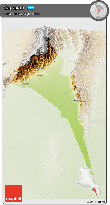 Physical 3D Map of Capayan, lighten