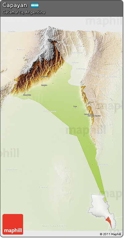 Physical 3D Map of Capayan, lighten