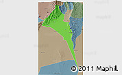 Political 3D Map of Capayan, semi-desaturated