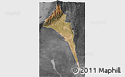 Satellite 3D Map of Capayan, darken, desaturated