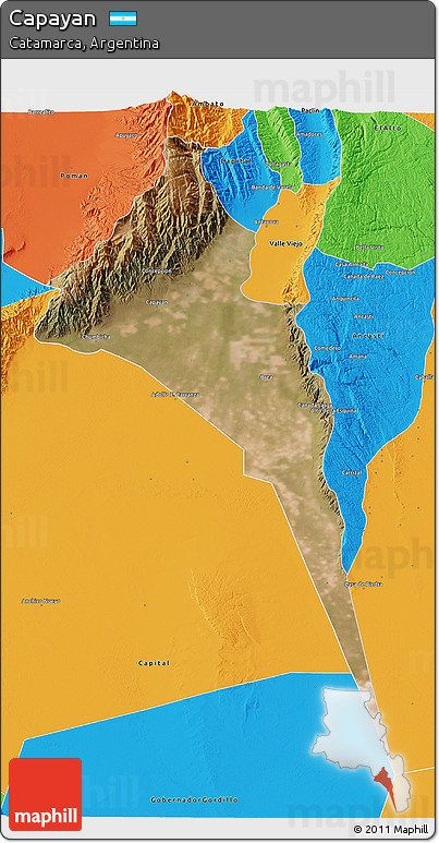 Satellite 3D Map of Capayan, political outside